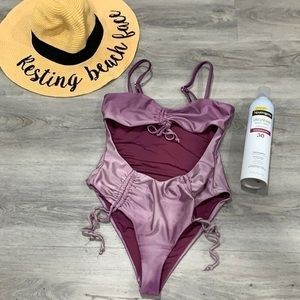 Dusty Purple ombré Cutout one piece Swimsuit -
XS